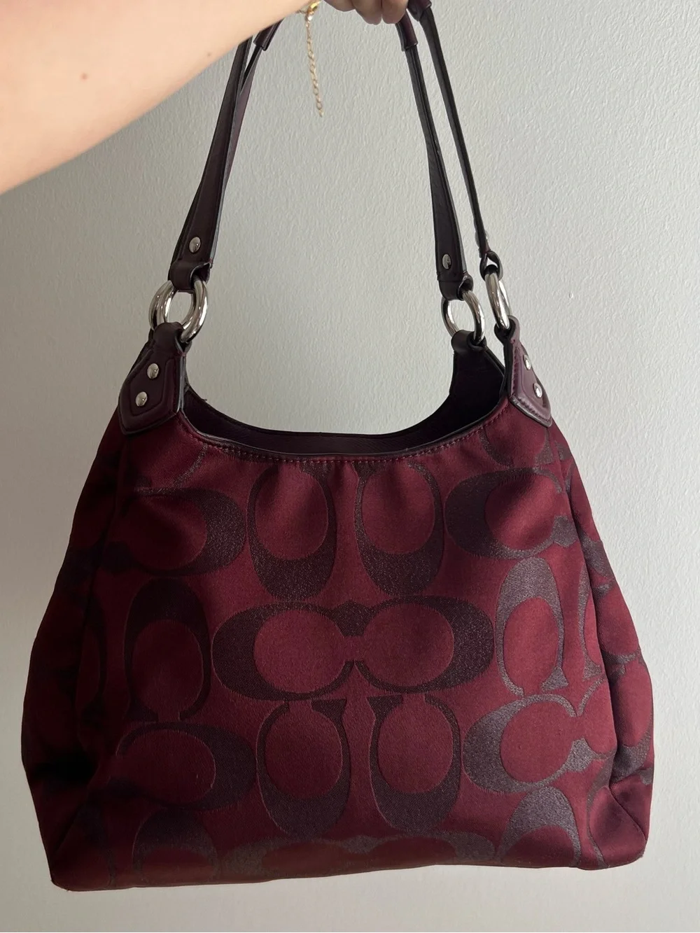 ❗️SOLD❗️Coach Campbell Signature Metallic Hobo Bag